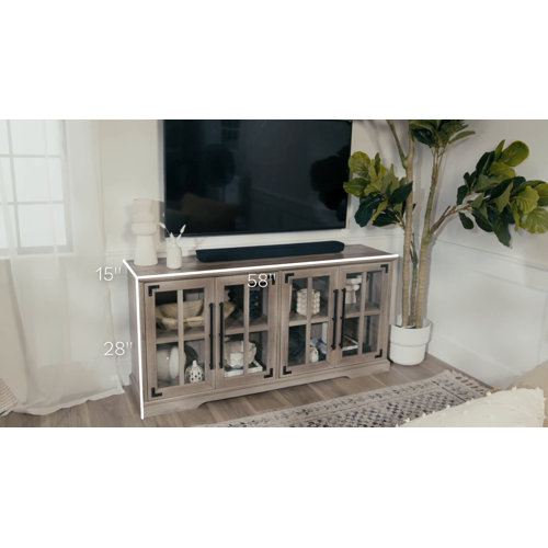 Gracie Oaks Dougan 58" 4-Door TV Stand for TVs up to 65" & Reviews